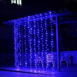 Blue Curtain Lights for Decorations, 10 Ft Connectable String Lights with 8 Twinkle Modes Led Fairy Lights for Bedroom, Waterproof Outdoor String Lights for Party Wedding Decorations Twinkle Lights