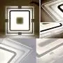 LAKIQ Modern LED Flush Mount Lighting Fixture Nordic Ultrathin Close to Ceiling Light Indoor Square Acrylic Chandelier for Living Room Bedroom Dining Room (Warm Light, 8)