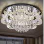 Bagood Modern 23.6'' K9 Crystal Raindrop Chandelier Lighting Flush Mount Lamp LED Dimming with Remote Ceiling Light Fixture Pendant Lamp for Dining Room Bedroom Living Room