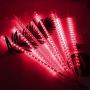 VMANOO LED Outdoor Lights 8 Tube Meteor Shower Rain Lights Solar Powered Icicle Raindrop Snow Falling Lights Cascading Lighting for Garden Outdoor Patio Holiday Party Halloween Decoration Red