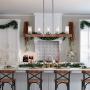 LNC Kitchen Light Fixtures, Farmhouse Chandelier Over Island in Rustic Wood and Metal, Glass Pendant for Dining Room