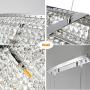 Kitchen Crystal Chandeliers Meniscus Linear Island Lighting G9 12-Lights Fireworks Pendant Lamp K9 Silver Clear Crystal Ceiling Light Fixture for Bedroom Living Dining Room Mall Bar Table Hanging