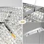 Kitchen Crystal Chandeliers Meniscus Linear Island Lighting G9 12-Lights Fireworks Pendant Lamp K9 Silver Clear Crystal Ceiling Light Fixture for Bedroom Living Dining Room Mall Bar Table Hanging