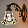 BAYCHEER Tiffany Style Glass Shade Vintage Wall Sconce Lamp Fixture One Light for Kitchen Island Dining Room or Living Room