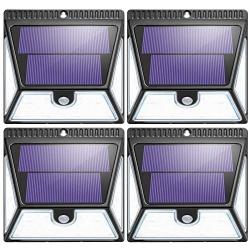 MITAOHOH 82 LED Solar Lights Outdoor, 1640 Lumens Super Bright Waterproof Wireless Motion Sensor Security Lights with 270° Wide Angle, Wall Lights for Garden Yard Fence Garage Front Door (4 Pack)