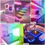 DreamColor 50Ft LED Strip Lights RGBIC, 450pcs Multicolor Chasing Flexible Color Changing Music Sync Lights with 44 Key Remote for Bedroom-Rainbow LED Strip Lights(3 X 16.4ft)