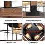 JHLBYL Farmhouse Wood Flush Mount Ceiling Light,Black Metal Rustic Close to Ceiling Lighting Industrial Square Wire Cage Ceiling Light Fixture with 4 E26 Blub Socket for Farmhouse Kitchen Dining Room
