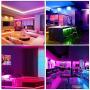 HRDJ Smart Led Strip Lights 65.6ft, Music Sync Color Change Led Light Strips 5050 SMD RGB Strip Light with Remote App Control Led Lights for Bedroom Home