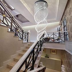 Modern Crystal Chandelier Lighting Flush Mount Ceiling LED Lamp for Dining Room Bedroom Living Stairway Hallway Lamps