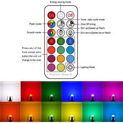 RGB LED Light Bulb, Color Changing Light Bulb, 40W Equivalent, 450LM Dimmable 5W E26 Screw Base RGBW, Mood Light Flood Light Bulb - 12 Color Choices - Timing Infrared Remote Control Included (4 Pack)