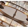 NOXARTE Round Crystal Chandelier Vintage Hanging Pendant Ceiling Light LED Dimmable Fixture for Dining Room Bedroom Brown