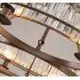 NOXARTE Round Crystal Chandelier Vintage Hanging Pendant Ceiling Light LED Dimmable Fixture for Dining Room Bedroom Brown