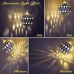 LED Globe String Lights, Decorative Moroccan Orb, 40 Silver Metal Balls, Bright Warm Light, Battery Powered, for Indoor and Outdoor, 16ft