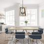 LNC Modern Chandelier for Dining Room, Gold & Black Chandelier for Foyer with Adjustable Rectangular Frames, 4-Light, W20” x H21”