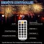 SEVEN LADY Firework-Lights,4 Lights LED Copper Wire Firework String Lights with Rechargeable Power Bank & Remote Control 14 Modes Outdoor Decorative Warm White Lights