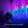 Something Unicorn - LED String Curtain Lights with Dimmer Switch for Teen Room, Girls Room, College Dorm, Nursery and Kids Room Decor. Perfect for Mermaid, Purple, Pink Decoration. (Standard Version)