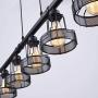 mirrea Rustic Kitchen Island Lights 5 Lights Ceiling Light Fixture Black Painted