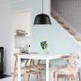 LAKIQ Modern Pendant Light Dome Shade Single Hanging Pendant Lamp Kitchen Island Lighting for Dining Room Living Room Bedroom (9.84,Black)