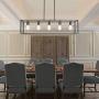 VINLUZ Rectangle Pendant Lighting 5 Lights Oil Rubbed Bronze Farmhouse Kitchen Island Chandeliers, Classic Rustic Ceiling Light Fixtures Hanging for Dining Room Foyer Entryway