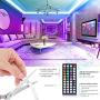 LED Strip Lights 50FT, Music Sync RGB Color Changing Led Strip Lights 5050 LED Lights, with 44 Keys IR Remote and 12V Power Supply, LED Rope/Tape Lights for Bed Room/TV/Kitchen/Party, Non-Waterproof