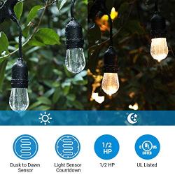 DEWENWILS Outdoor Light Sensor Outlet Timer with 12 FT Extension Cord, Plug in Weatherproof Photocell Timer Switch, 3 Grounded Outlets for Christmas Holiday Light 15A 1/2HP UL Listed