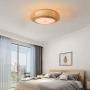 KWOKING Lighting Industrial Handmade Flush Mount Ceiling Light Loft Bamboo Ceiling Light fixtures Rattan Lantern Light 3 Lights Vintage Hanging Light 15.75 inches