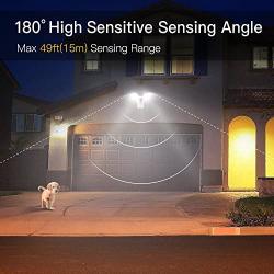 Amico 4 Pack LED Flood Light Outdoor Motion Sensor Light , Dual-Head 5000K Daylight White 2550 Lumens IP65 Waterproof, ETL Security Lights Motion Outdoor