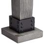 Jacob Modern Farmhouse Table Lamps Set of 2 LED Gray Wood Dark Metal Tapering Rectangular Shade for Living Room Bedroom Bedside Nightstand Office Family - John Timberland