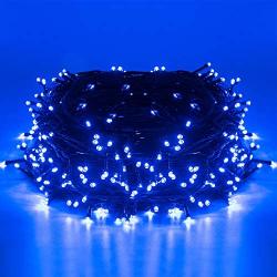 Outdoor Christmas String Lights 105ft 320 LEDs 8 Modes Memory Function Waterproof End to End Expandable Halloween Decorations Fairy Lights for Patio Home Tree Wall Party Wedding UL 588 Approve (Blue)