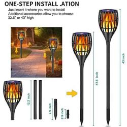 Toyawany Solar Torch Lights,Upgraded 4PCS Waterproof Flickering Flames Torches Lights Outdoor Solar Spotlights Landscape Decoration Lighting with Dusk to Dawn Auto On/Off