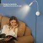 Plug-in Bedside Reading Wall Light with USB Charging Port, LED Wall Mounted Lamp, Flexible Wall Sconce, Brushed Nickel Finished (3W Warm White)