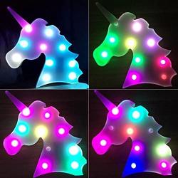 QC Life Colorful Unicorn LED Light Night Lights Lamp Wall Decoration Decorative Sign for Party/Wedding/Kid Birthday Party/Holiday Celebrations(Unicorn)