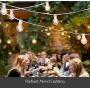 Brightech Ambience Pro - White, LED Globe Outdoor String Lights - Waterproof, 1W Vintage Edison Bulbs - 26 Ft Patio Lights Create Cafe Ambience in Your Backyard