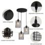 YYJLX Industrial 3-Lights Pendant Lighting Metal Kitchen Island Hanging for Dining Room