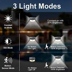 Solar Lights Outdoor 260LED, Wireless Double Solar Motion Sensor Lights with 300 Degrees Sensor Angle, IP65 Waterproof Solar Security Light for Garden Pathway Yard Fence Garage Deck (2 Pack)