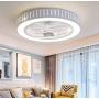 LAKIQ Modern 21.5’’ LED Ceiling Fan Light 3-Color Dimmable Bedroom 2-in-1 Semi Flush Mount Ceiling Lighting Led Close to Ceiling Lamp 3-Speeds Adjustable for Living Room Dining Room(Pattern B)