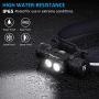 morpilot Headlamp, 1200 Lumens USB Rechargeable Head Lamps, IPX 65 Waterproof Headlight with Adjustable Headband, 5 Modes Led Headlamp Flashlight for Outdoor Camping Hiking Hard Hat Light, Set of 2