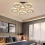 Modern Big Crystal Ceiling Light LED Chandelier Five Ring Pendant Light for Dinning Room Bedroom Kitchen(Warm White)