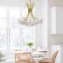 NOXARTE Modern Crystal Chandelier Dandelion Gold Firework Pendant Light for Dining Room Bedroom Hallway 19 Lights