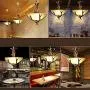 Modern Ceiling Chandelier Light, European Style 5-Ring LED Chandeliers Ceiling Light for Hallway Dining Room Bedroom (Brown-A)