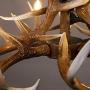 Wellmet Antler Chandelier 6 Light 30 Inches Dia, American Rural Countryside Farmhouse Large Resin Deer Horn Lighting Fixtures Hanging Ceiling Light for Living Room, Bar, Kitchen, Dining Room