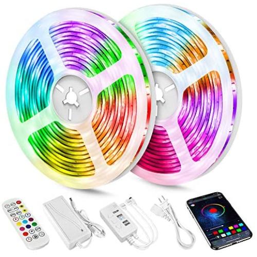 82FT LED Strip Lights,Smart Music sync LED Strip Lights,Bluetooth led Strip Lights,5050 SMD LED Color Changing Lights， RGB LED Strip Light for Bedroom，Kitchen，Party，Home Decoration