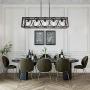 TODOLUZ Farmhouse 5-Light Rectangle Chandelier in Oil Rubbed Bronze Linear Pendant Light Fixture for Dining Room Kitchen Island