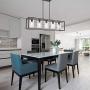 VINLUZ 5-Light Kitchen Island Chandeliers Oil Rubbed Bronze Modern Linear Cage Pendant Lighting with Clear Glass Shades Farmhouse Ceiling Light Fixtures Hanging for Dining Room Living Room