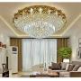 KALRI Modern K9 Crystal Gold Chandelier Flush Mount LED Ceiling Lamp Pendant Light Fixture for Living Room Dining Room Bedroom Restaurant Hallway (Dia 23.6)