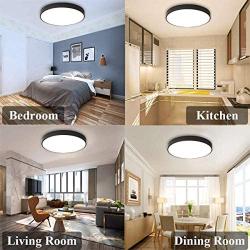 Ganeed LED Flush Mount Ceiling Light, 19.6Inch Modern Ceiling Light Fixture,39W LED Light Fixture,Black Ceiling Lamp for Dining Room Hallway Living Room Bedroom Office