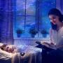 Starry Night Light Projector for Bedroom，Sky Galaxy Projector Ocean Wave Projector Light with Remote Control & Bluetooth Music Speaker, As Gifts for Birthday Party Bedroom……
