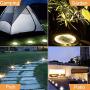 Solar Ground Lights, Disk Lights Waterproof In-Upgraded Outdoor Garden Waterproof Bright in-Ground Lights for Lawn Pathway Yard Driveway, with 8 LED