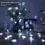 HOME RIGHT Christmas Snowflake String Lights, 20Ft 40 LED Decorative Waterproof Remote Control Battery Powered String Light for Indoor Outdoor Garden Patio Yard Camping Halloween Holiday White