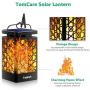 TomCare Solar Lights Upgraded Solar Lantern Flickering Flame Outdoor Hanging Lantern Decorative Lighting Solar Powered Waterproof LED Flame Umbrella Lights for Patio Garden Deck Yard, 2 Pack